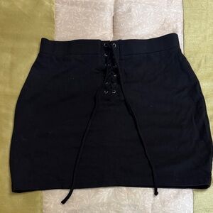 Forever 21 Black Lace-Up Mini‎ Skirt